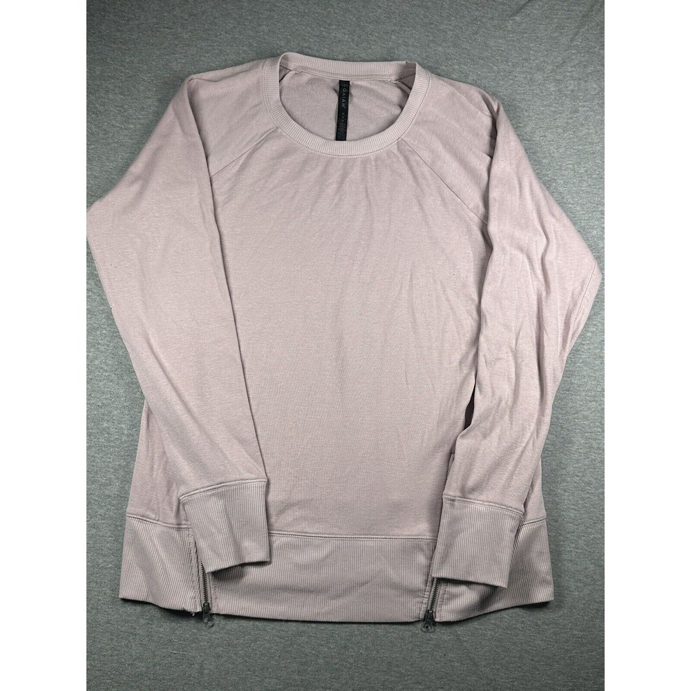 Gaiam‎ Medium Women's Pink Lavender Lotus Zipper Sweatshirt Top